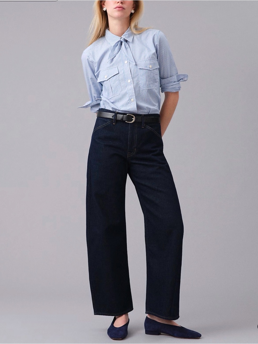 J CREW Dark Wash Zoe barrel‎ jean CS189
